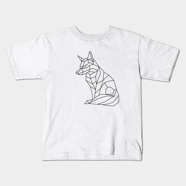 Low Poly Origami Fox Kids T-Shirt by shaldesign